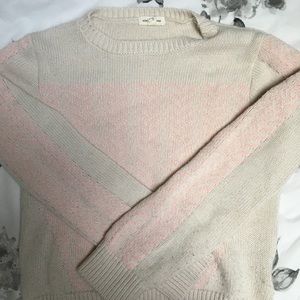 Pink and white sweater